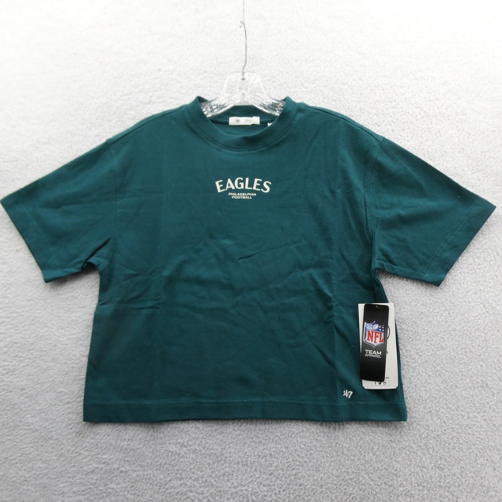 47 Brand Shirt Womens Small Philadelphia Eagles Green Short Sleeve Cotton NFL